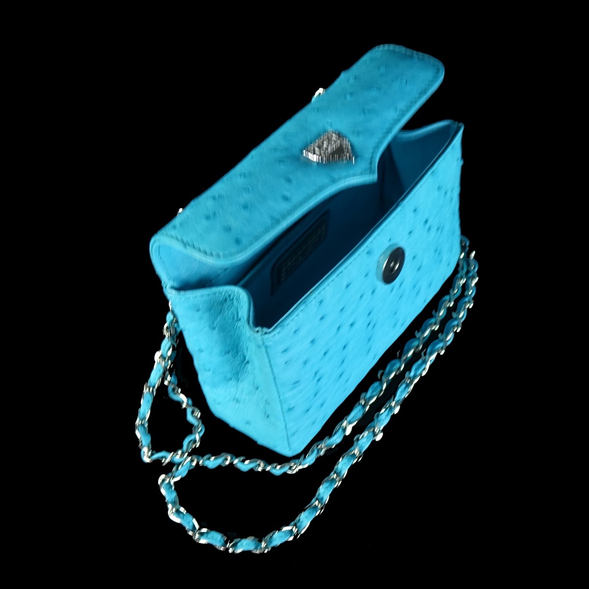 Lana Marks Ostrich Leather Chain Bag