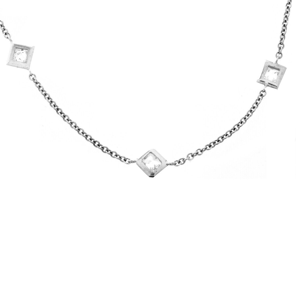 12.70 Carat Diamond and 18K Necklace