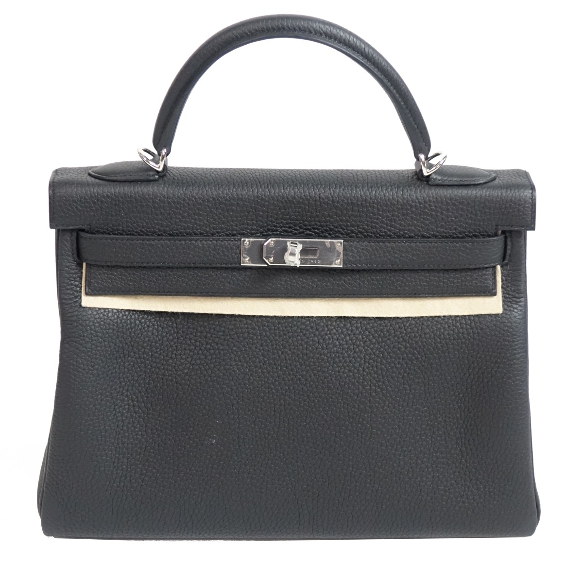 Hermes Black Calfskin Kelly II Retourne Handbag