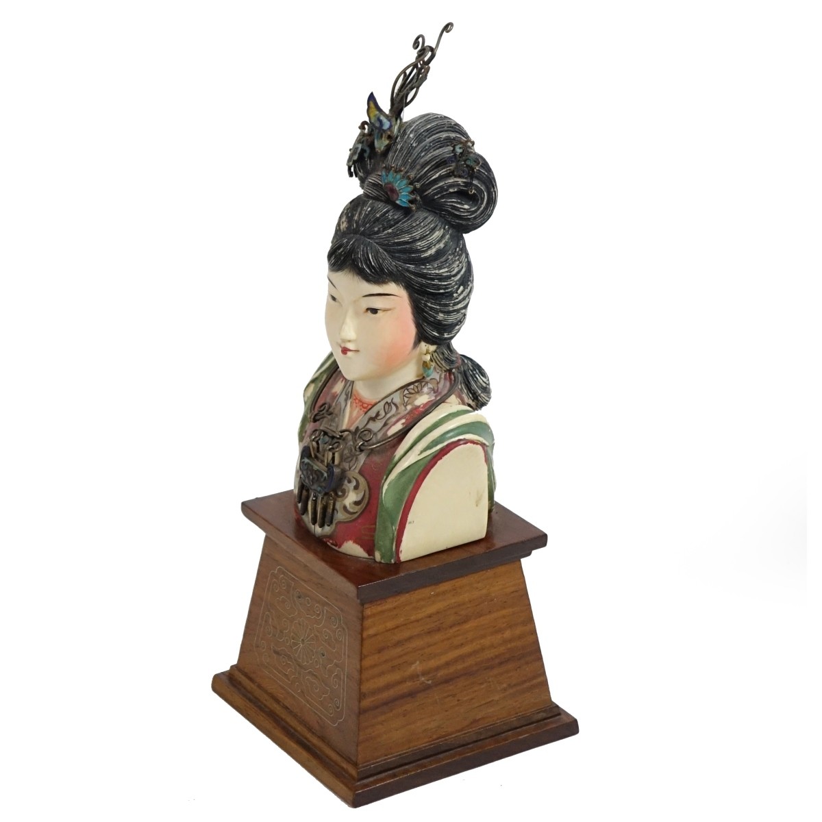 Antique Chinese Polychrome Bust