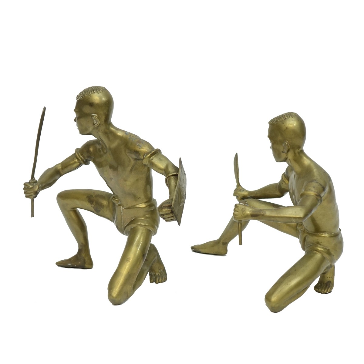 Pair of 20th C. Brass Sculptures
