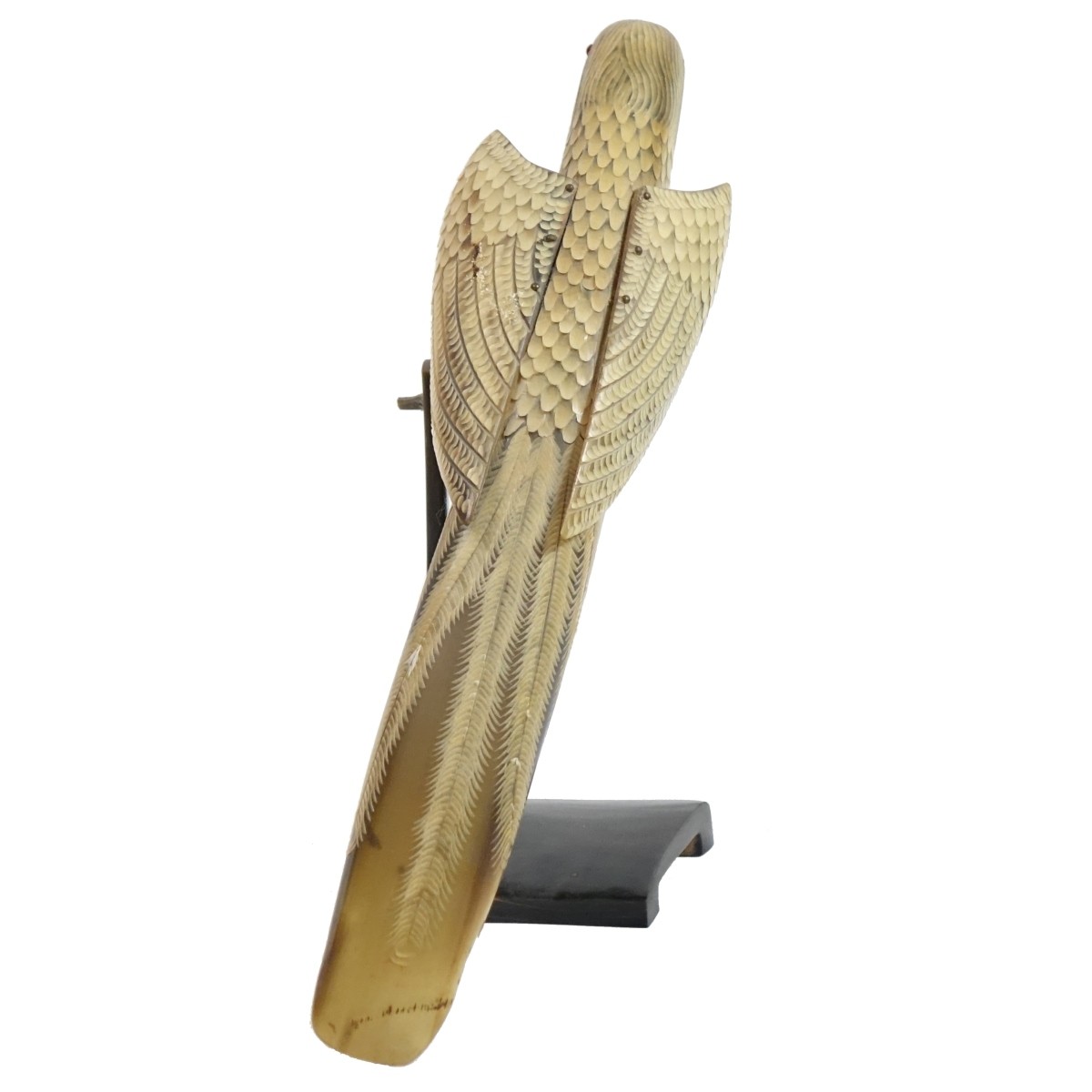 Vintage Hand Carved Horn Model of a Parrot