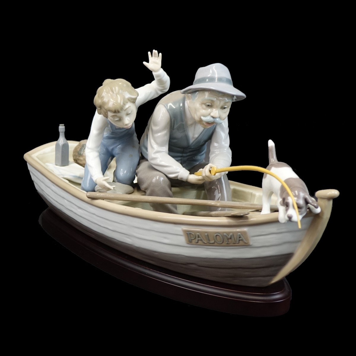 Lladro "Fishing with Gramps" Porcelain Sculpture