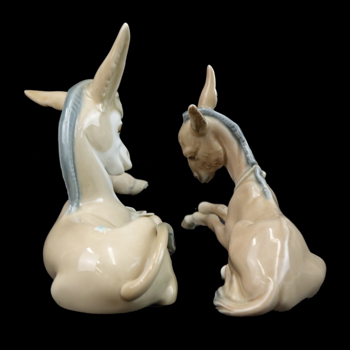 Two (2) Lladro Glazed Porcelain Horse Figurines