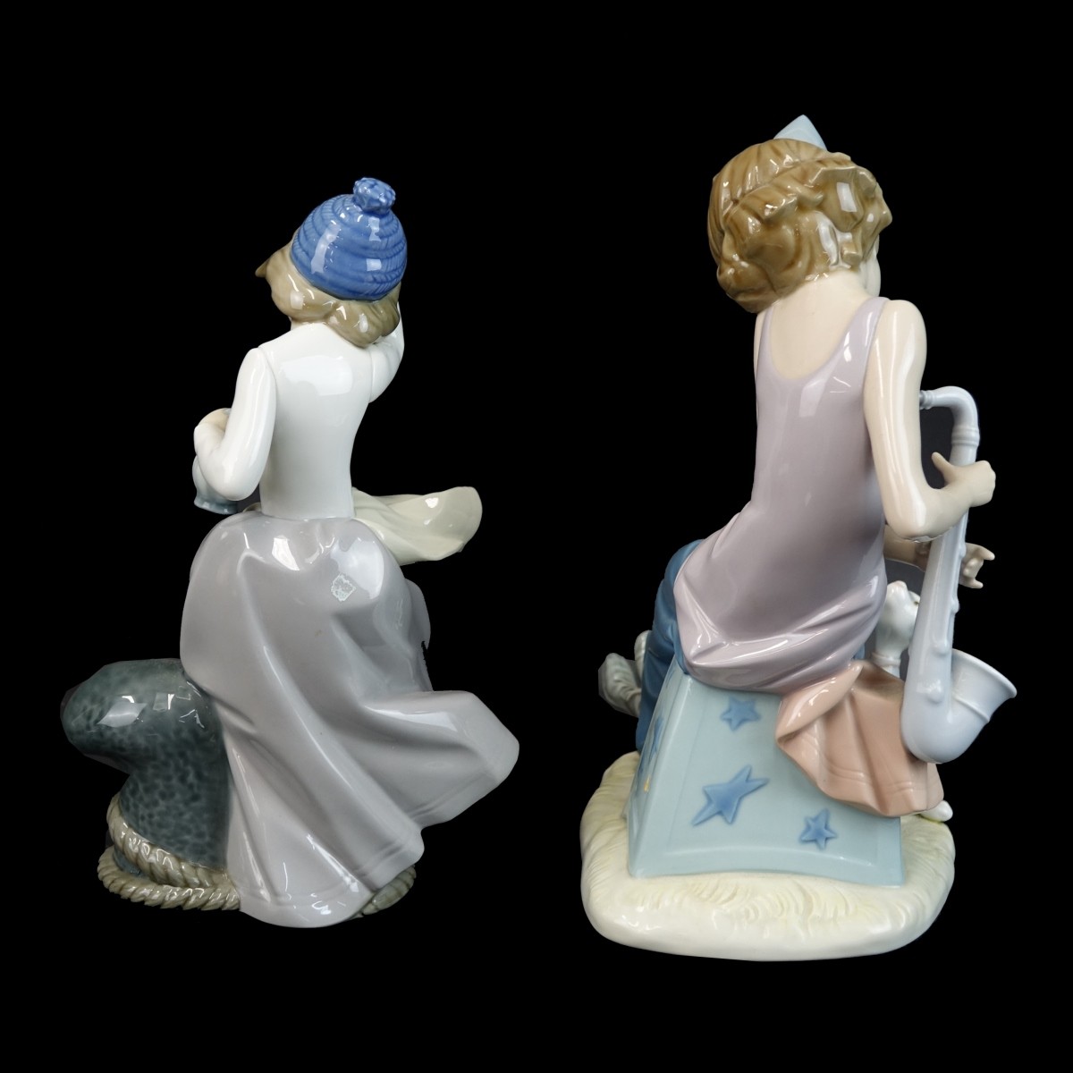 Two (2) Vintage Glazed Porcelain Figurines