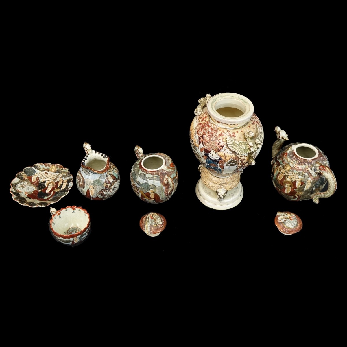 Six (6) Antique Japanese Porcelain Tableware