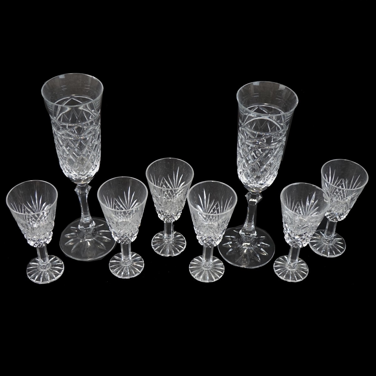 Eight (8) Vintage Cut Crystal Tableware