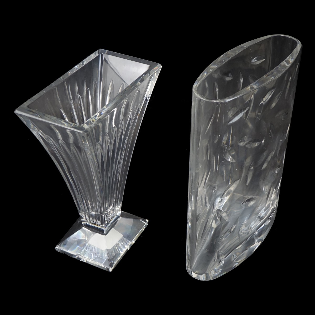 Two (2) Vintage Cut Crystal Vases