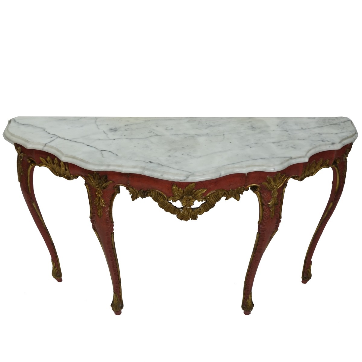 Antique Italian Marble Top Console Table