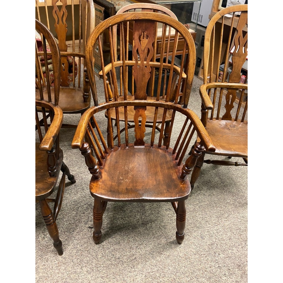 Eight (8) Antique Windsor Armchairs