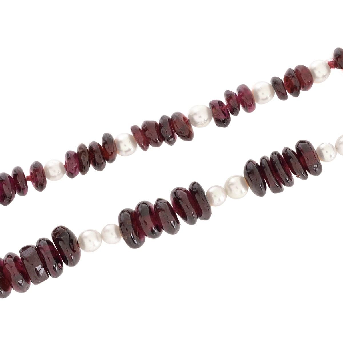 Garnet and Pearl Necklace