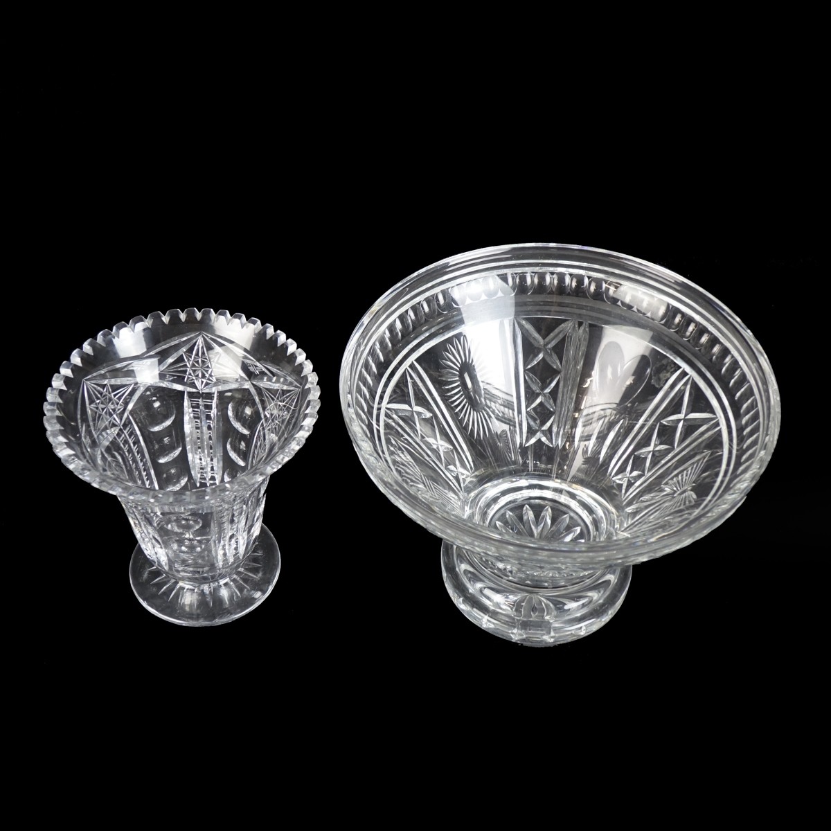 Two (2) Vintage Cut Crystal Tableware