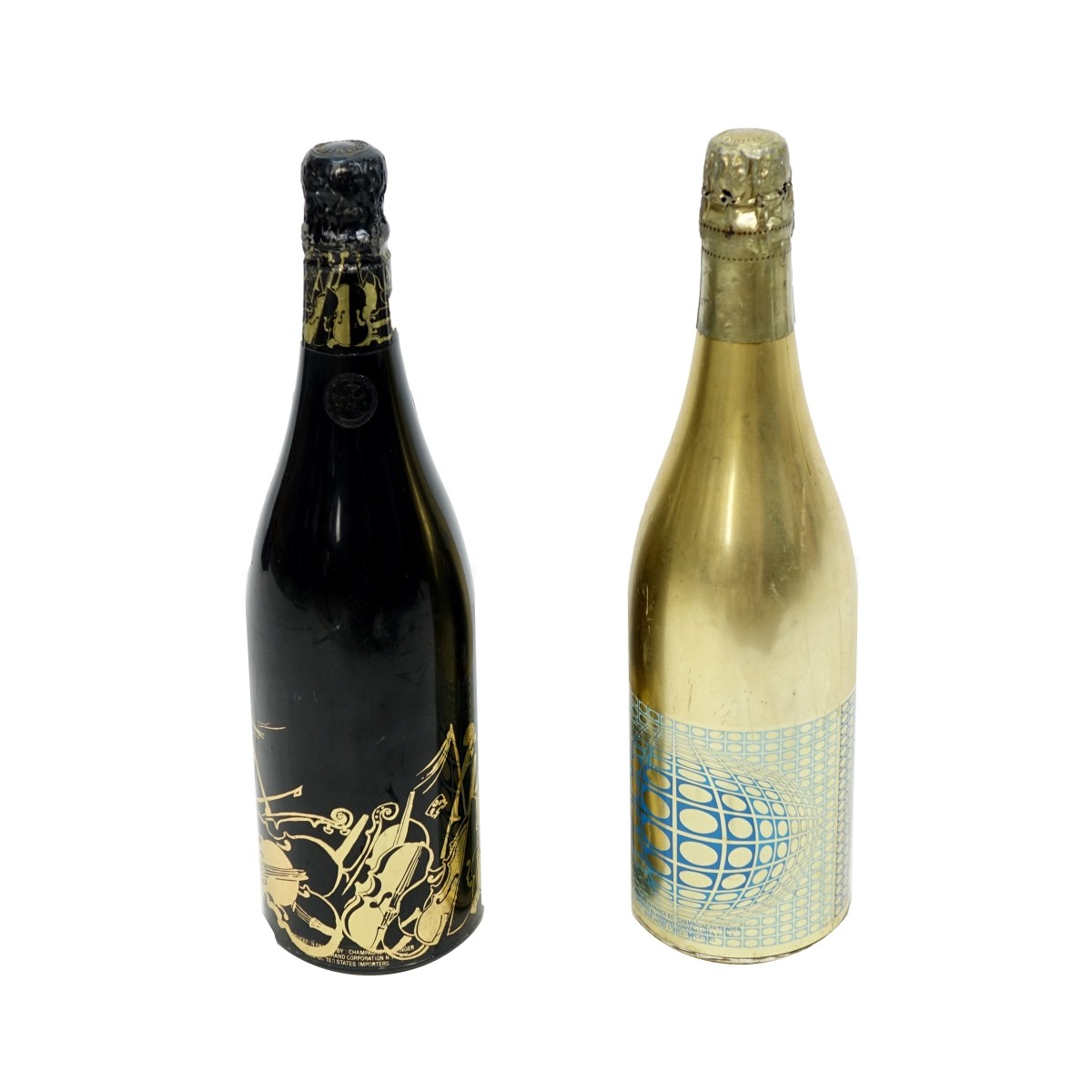 Two (2) Taittinger Champagne Bottles