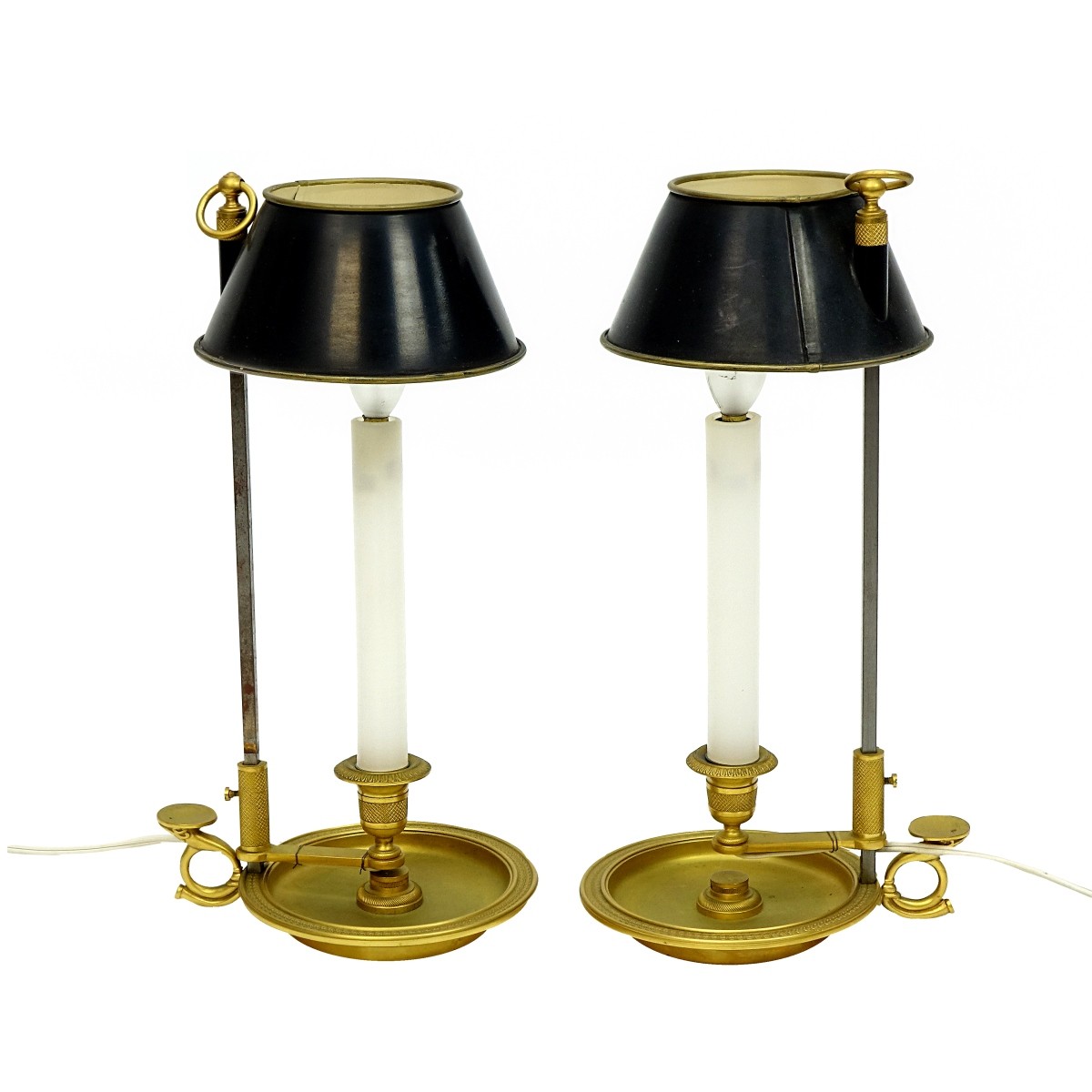 Pair of Brass Chamberstick Lamps
