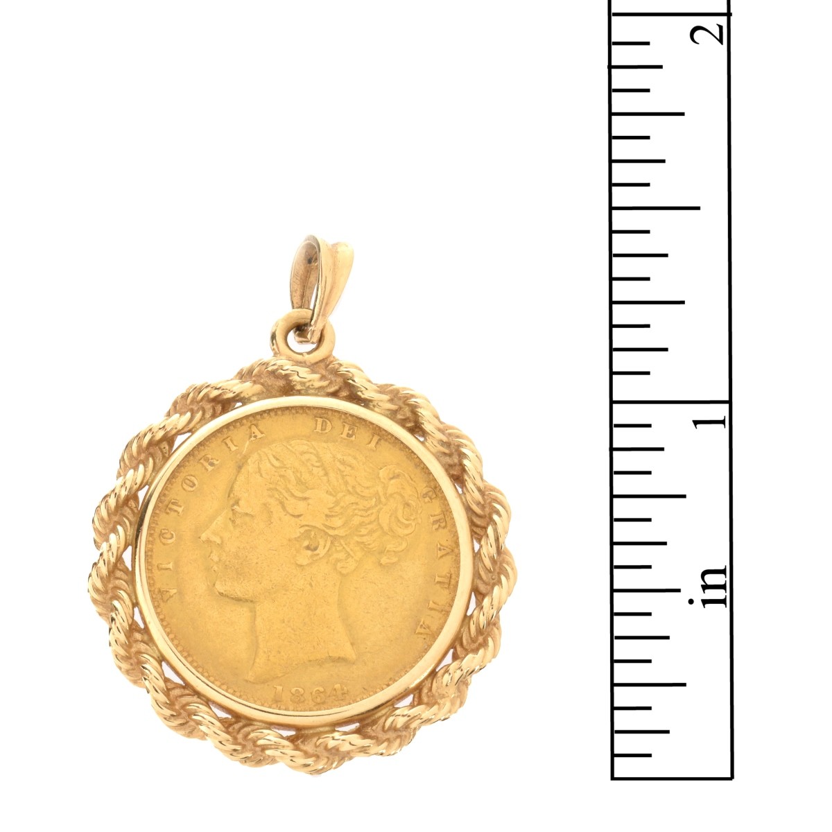 1864 Gold Sovereign Pendant