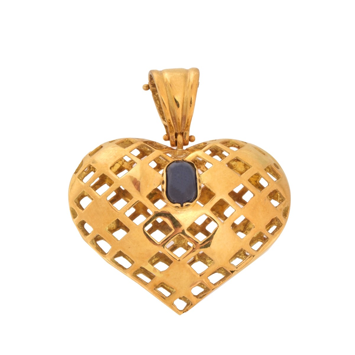 18K and Sapphire Heart Pendant