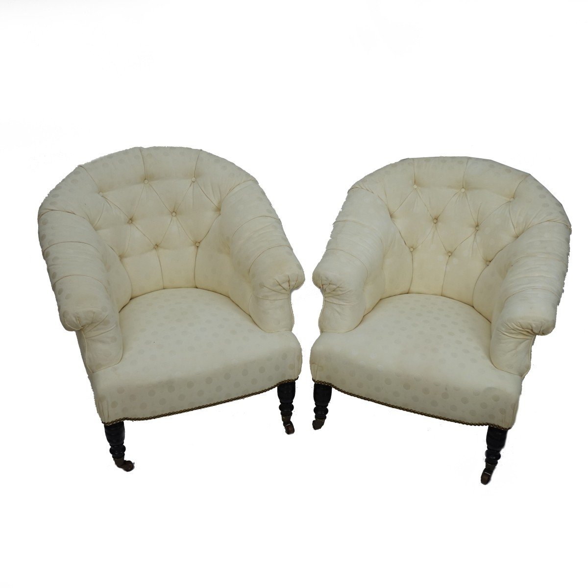 Pair of Upholstered Barrel Chairs