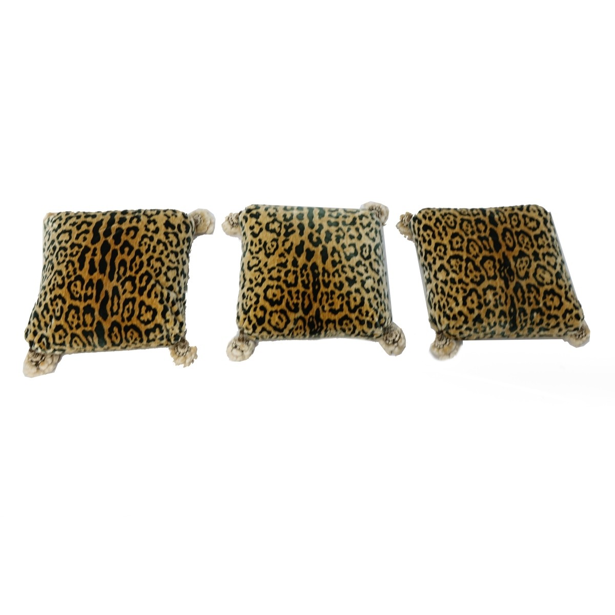 Three Leopard Velvet Pillows