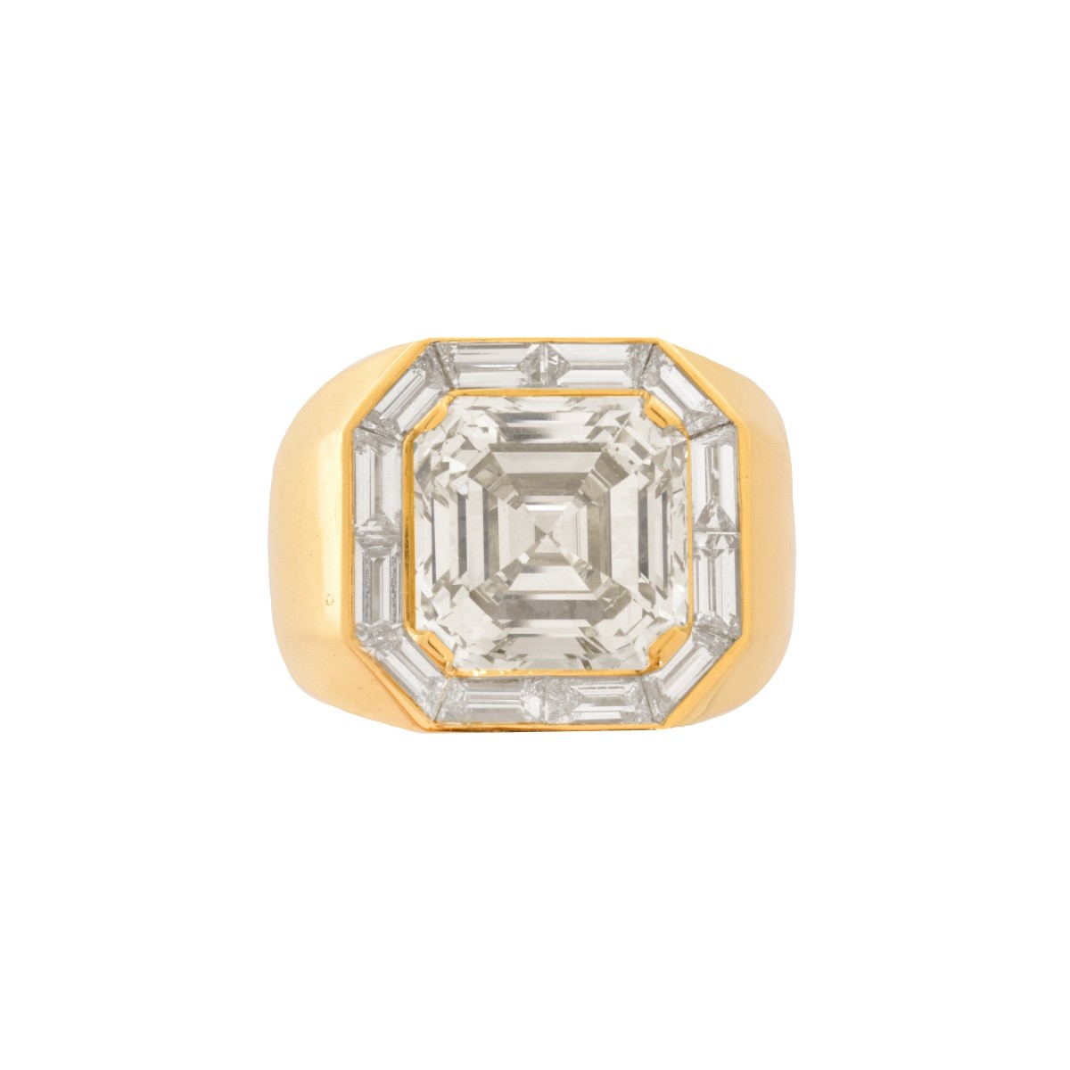Man's 13.57 Carat Diamond and 18K Ring