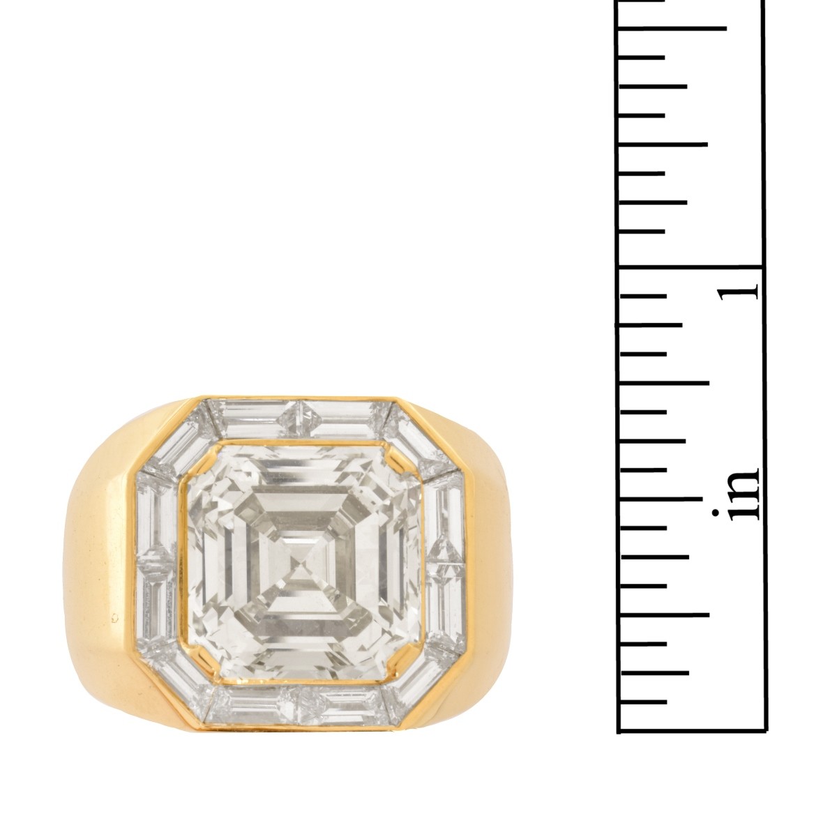 Man's 13.57 Carat Diamond and 18K Ring
