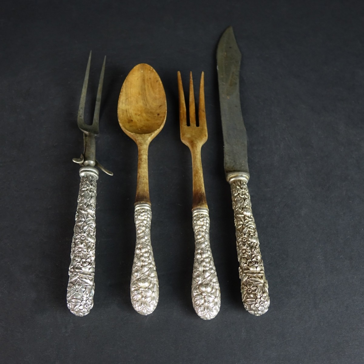 Kirk Stieff Sterling Handled Carving and Salad Set