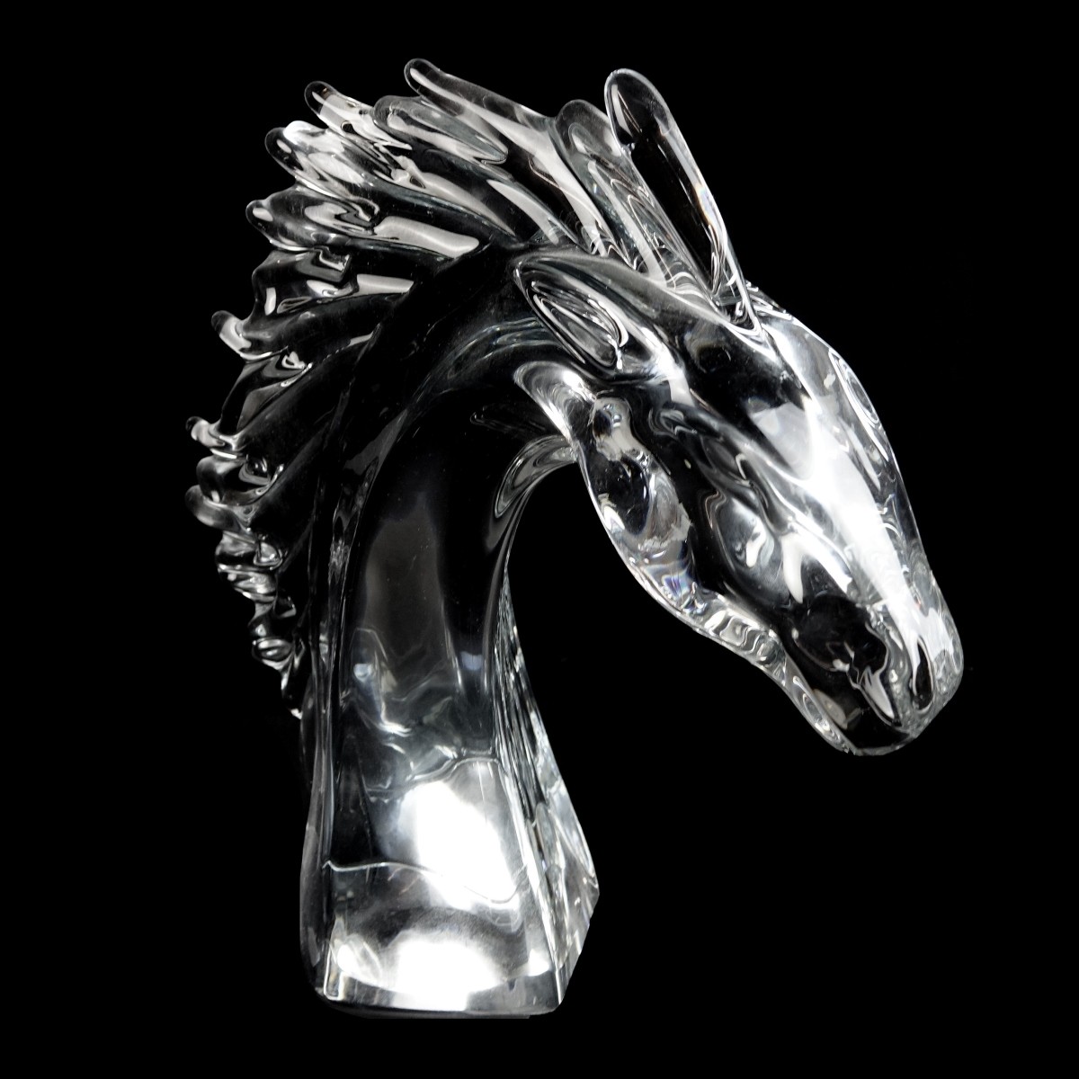 Daum Nancy France Horse Head Sculpture
