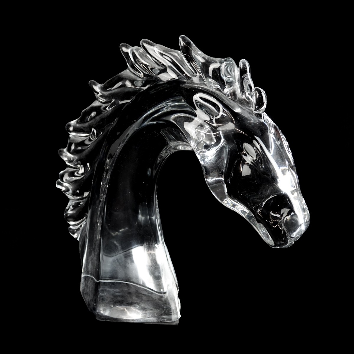 Daum Nancy France Lg Horse Head Sculpture