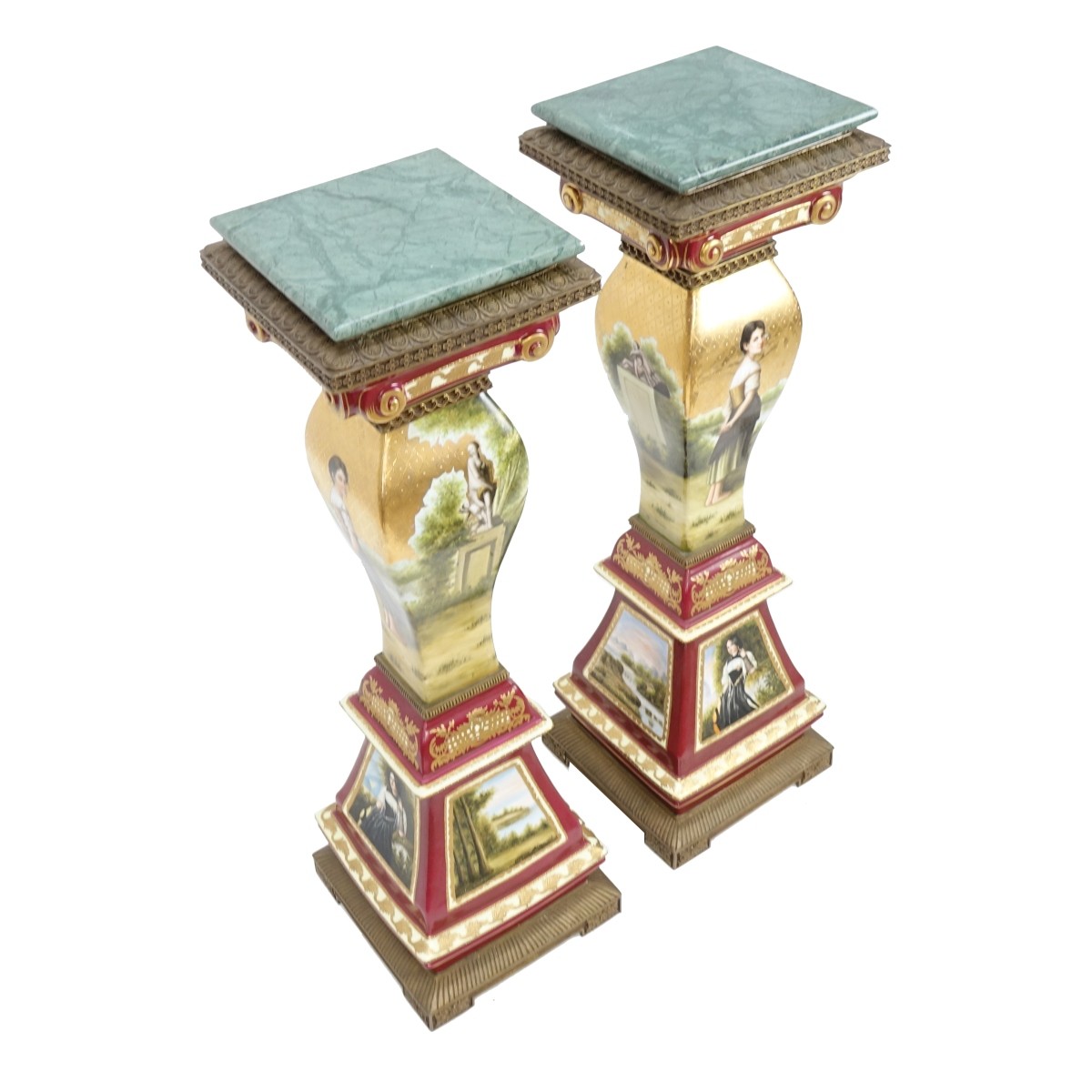 Pair of Limoges Sevres Style Pedestals