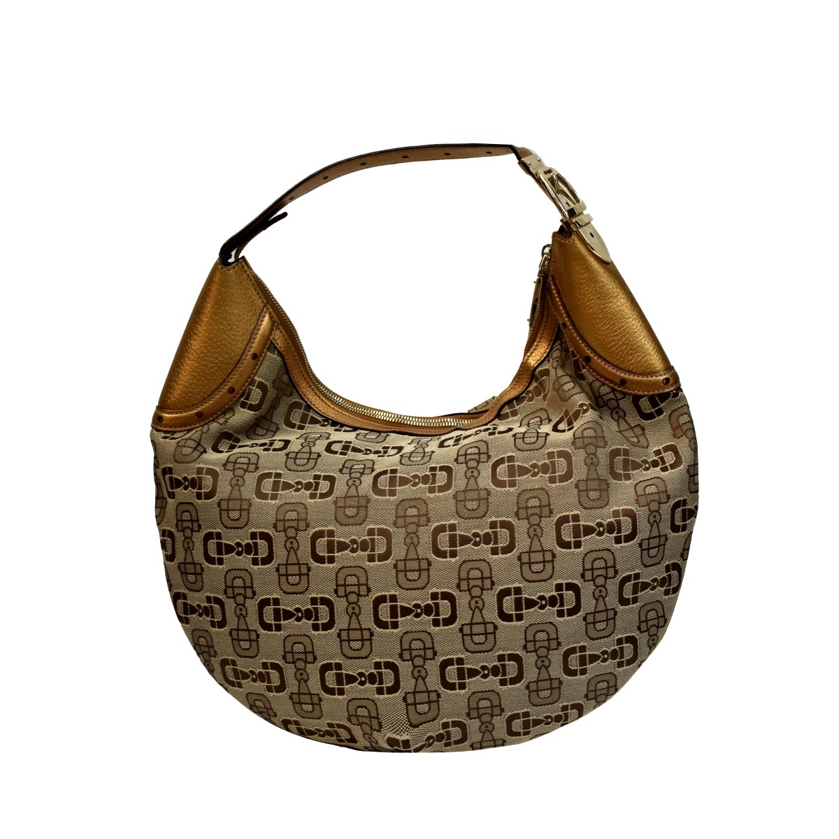Gucci Horsebit Monogrammed Hobo Bag