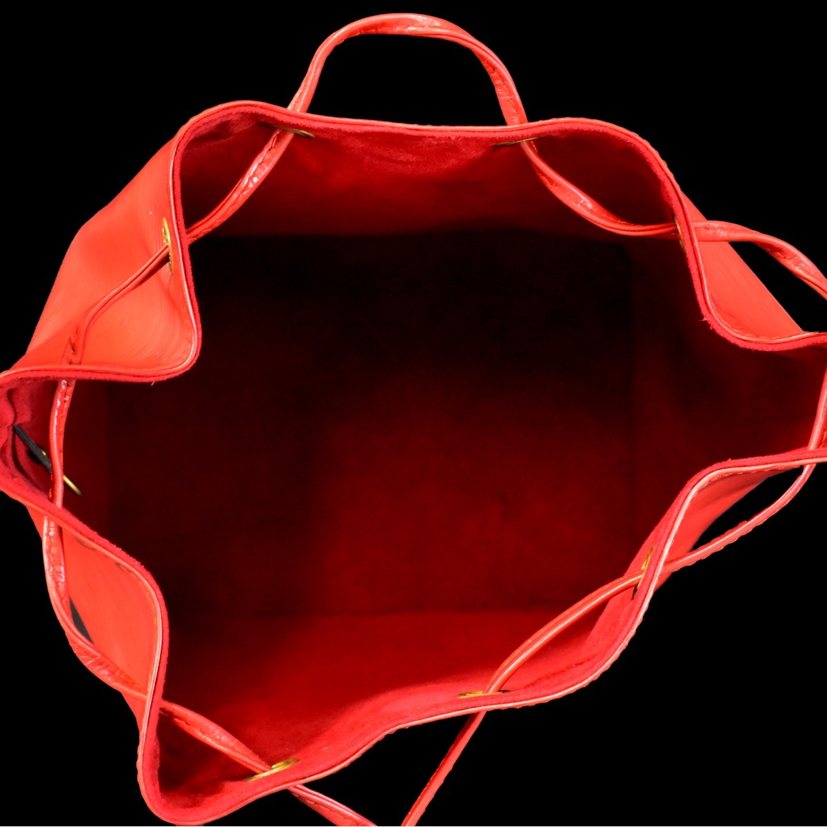 Louis Vuitton Red Leather Epi Noe Shoulder Bag