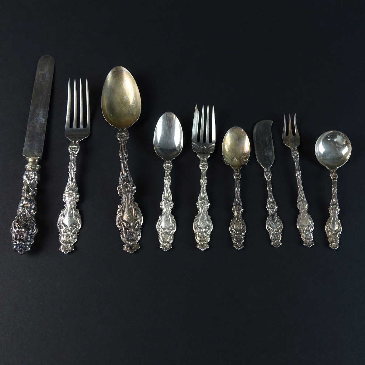 (94) Pc. Whiting "Lily" Sterling Flatware