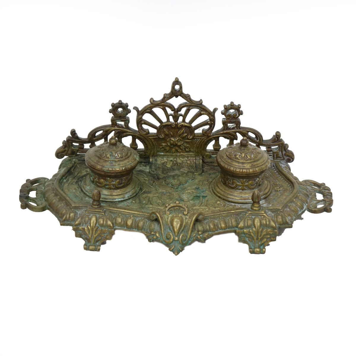 Antique French Neoclassical Bronze Inkwell