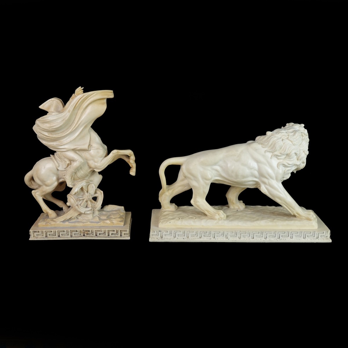 A. Santini Lion and Napoleon Composition Figures