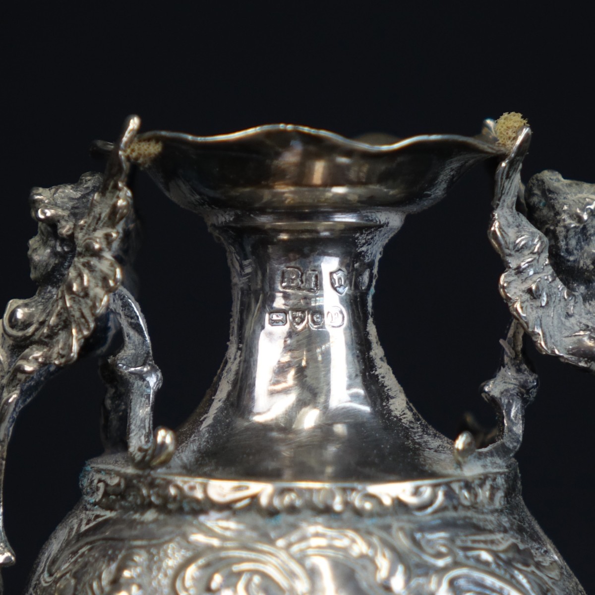 Pair of Antique British Silver Vases