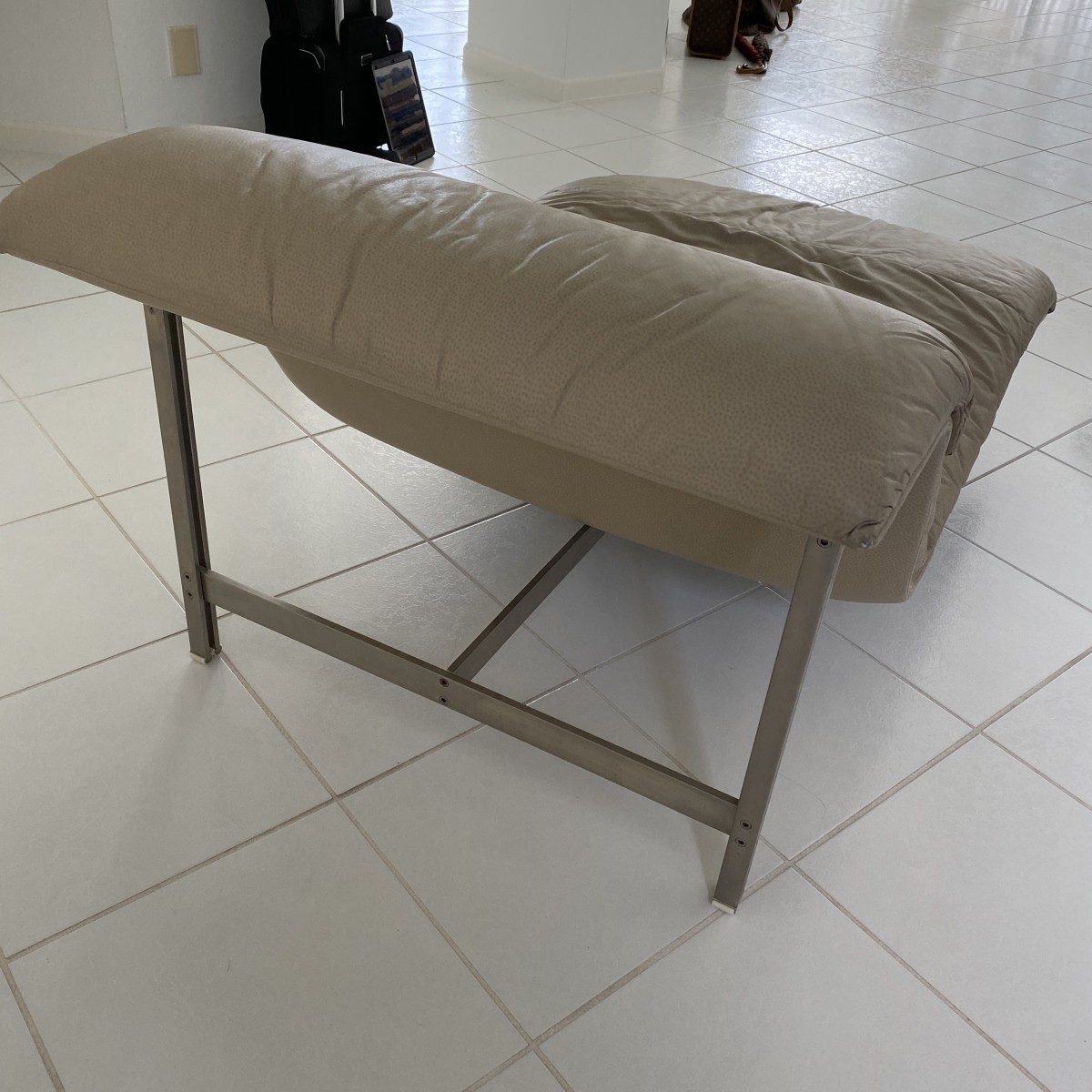 Saporiti Leather "Wave" Lounge Chair