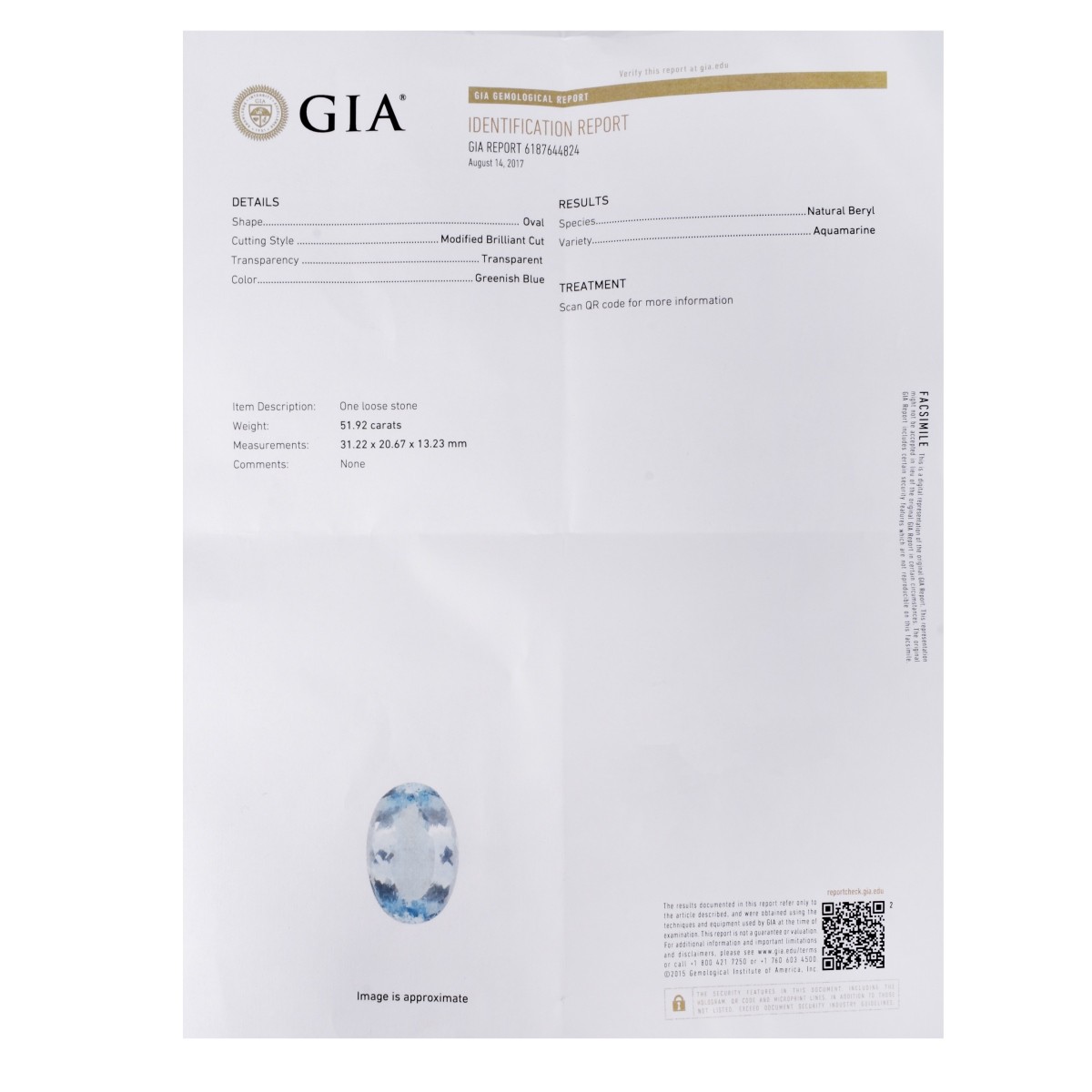 GIA Aquamarine, Diamond and 18K Pendant