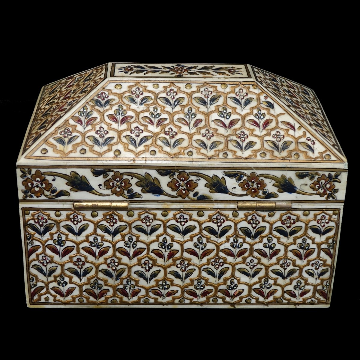 Middle Eastern Bone & Painted Jewelry Box
