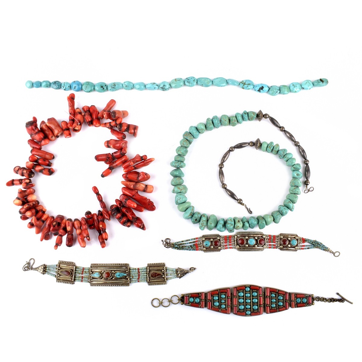 Turquoise and Coral Jewelry