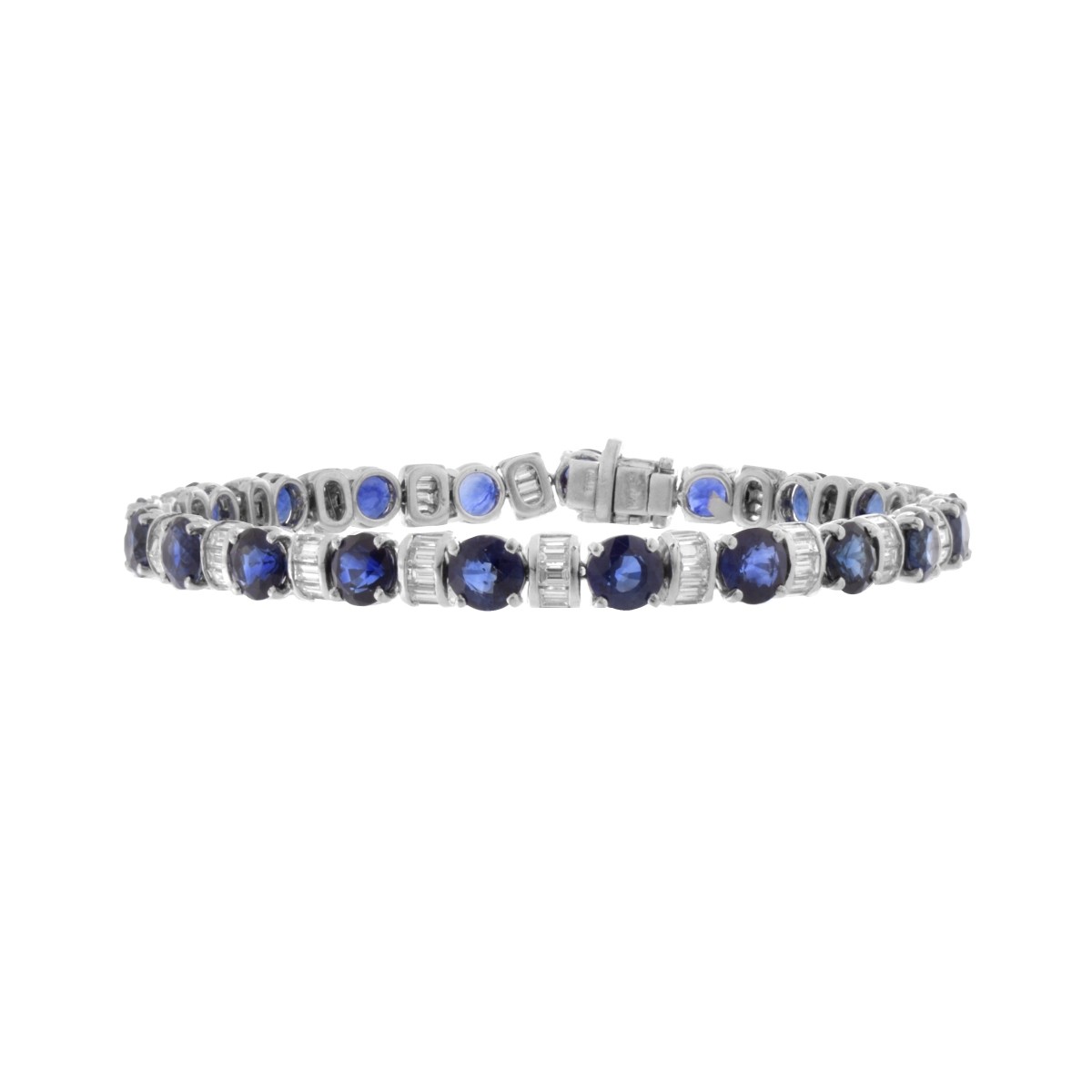 Sapphire, Diamond and Platinum Bracelet