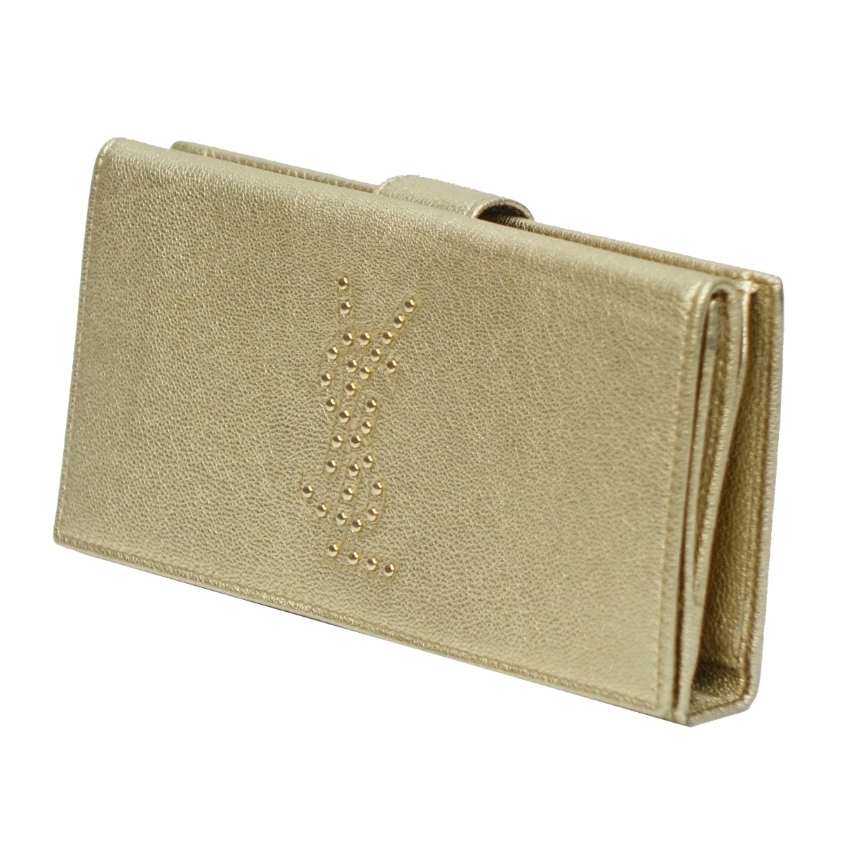 Yves St-Laurent Studded Logo Wallet w/ Box