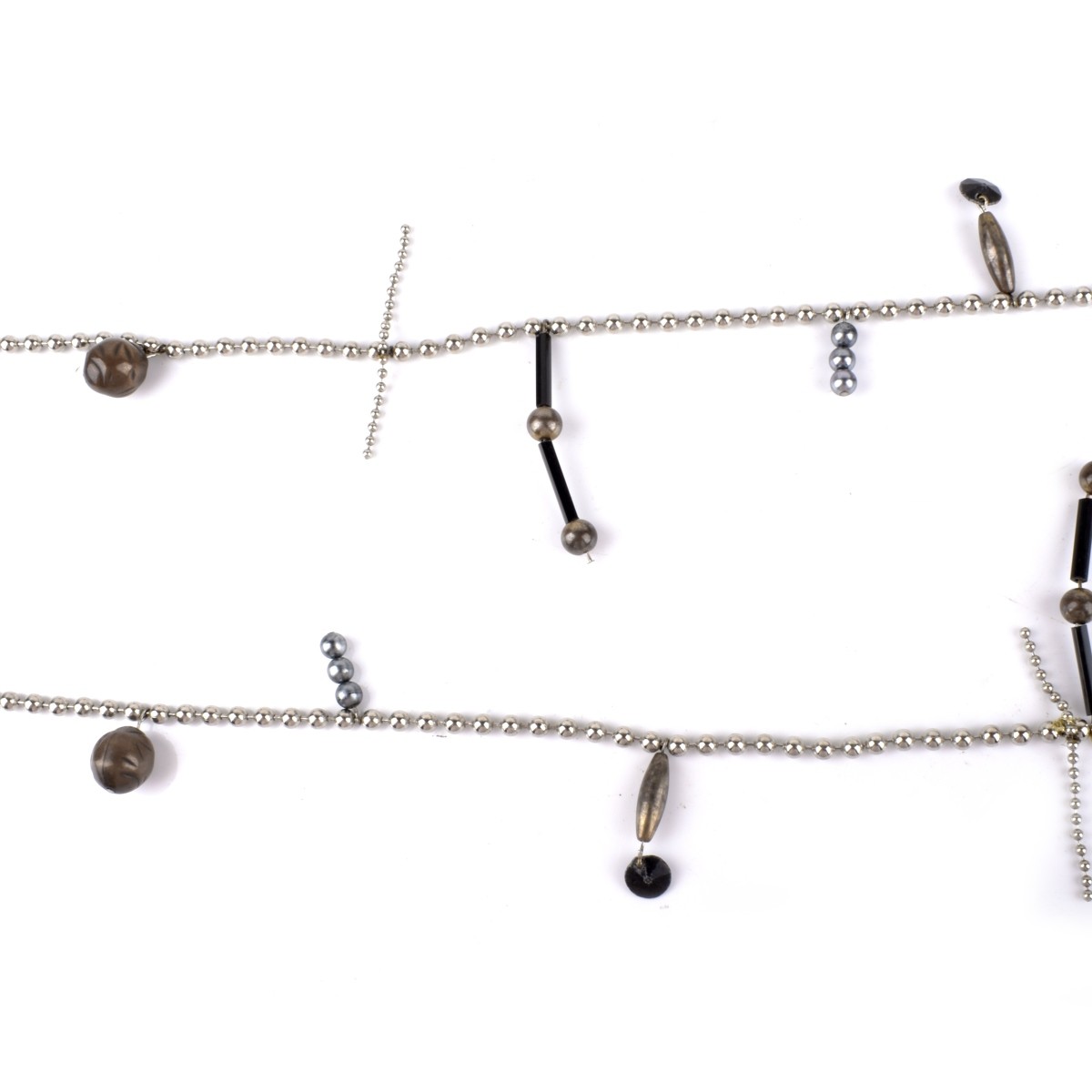 Long Metal Bead Necklace