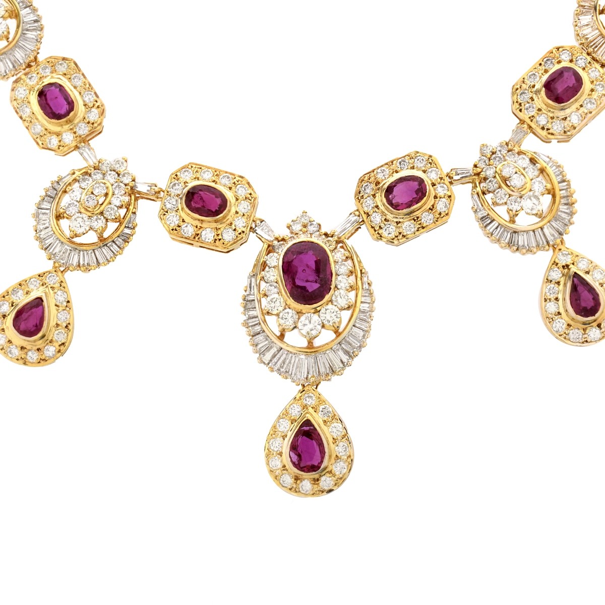 GAL Ruby, Diamond and 14K Necklace