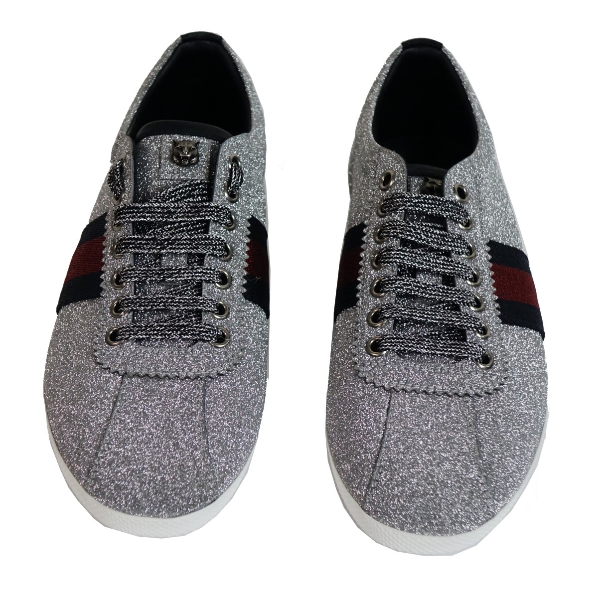 Gucci Glitter Web Sneakers with Studs