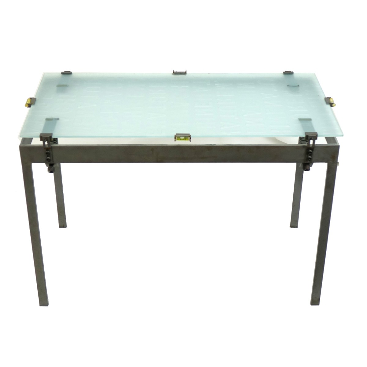 Mid Century Modern Iron and Glass Coffee Table