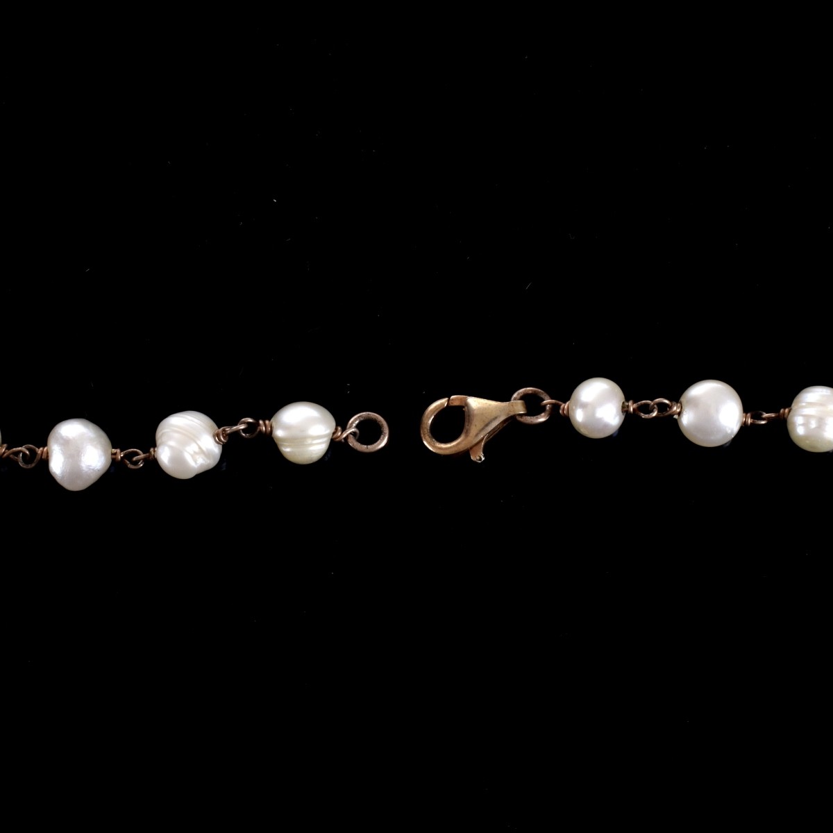 Pearl, CZ and Vermeil Necklace