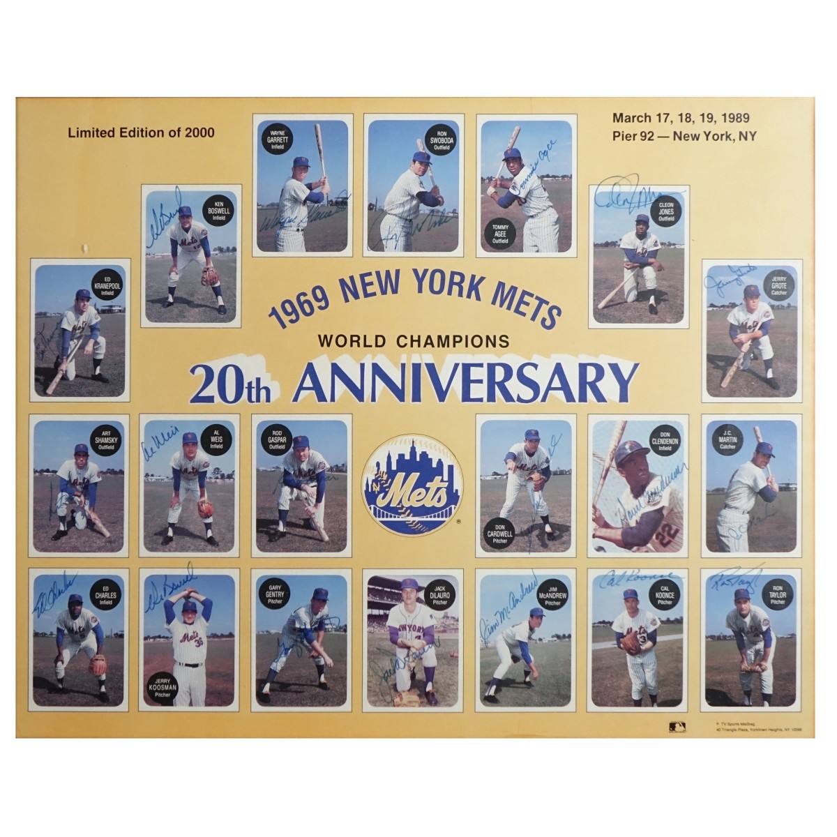 1969 New York Mets Hand Signed Print