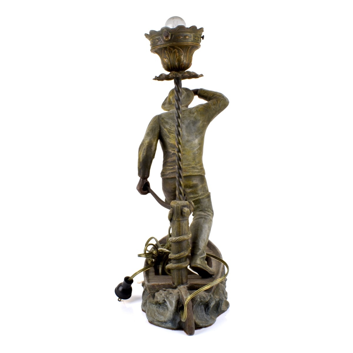 Antique French Spelter Sculpture as a Lamp