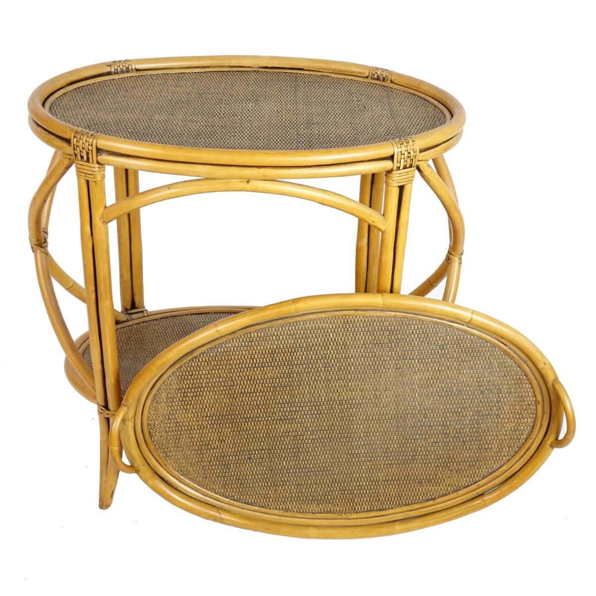 Mid Century Two-Tier Bamboo Bar