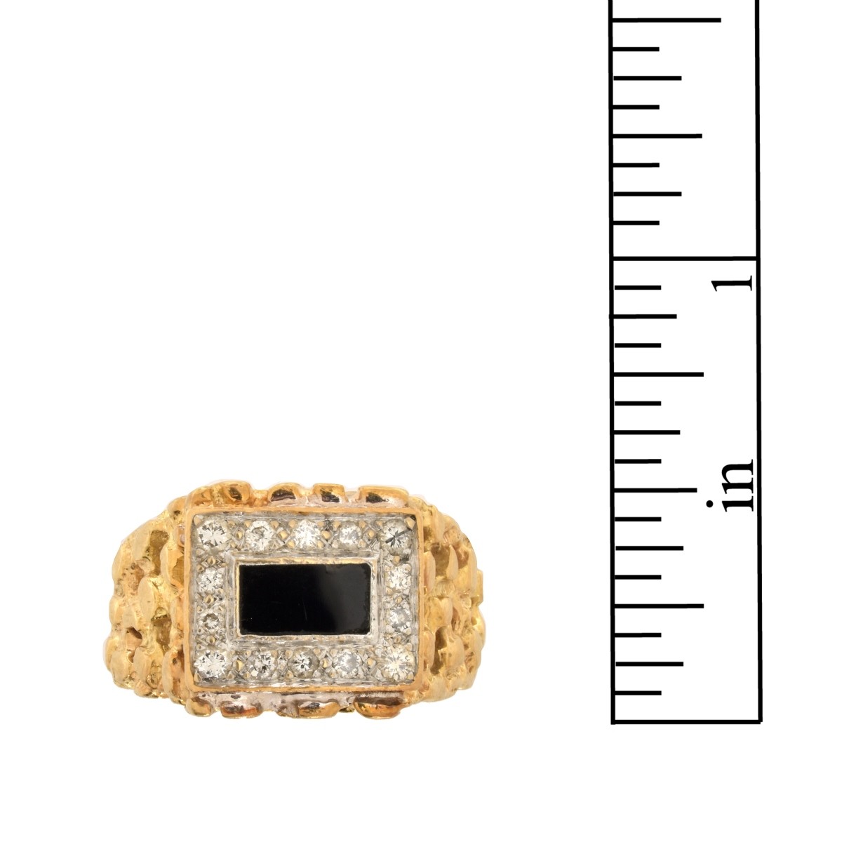Diamond, Onyx and 14K Ring