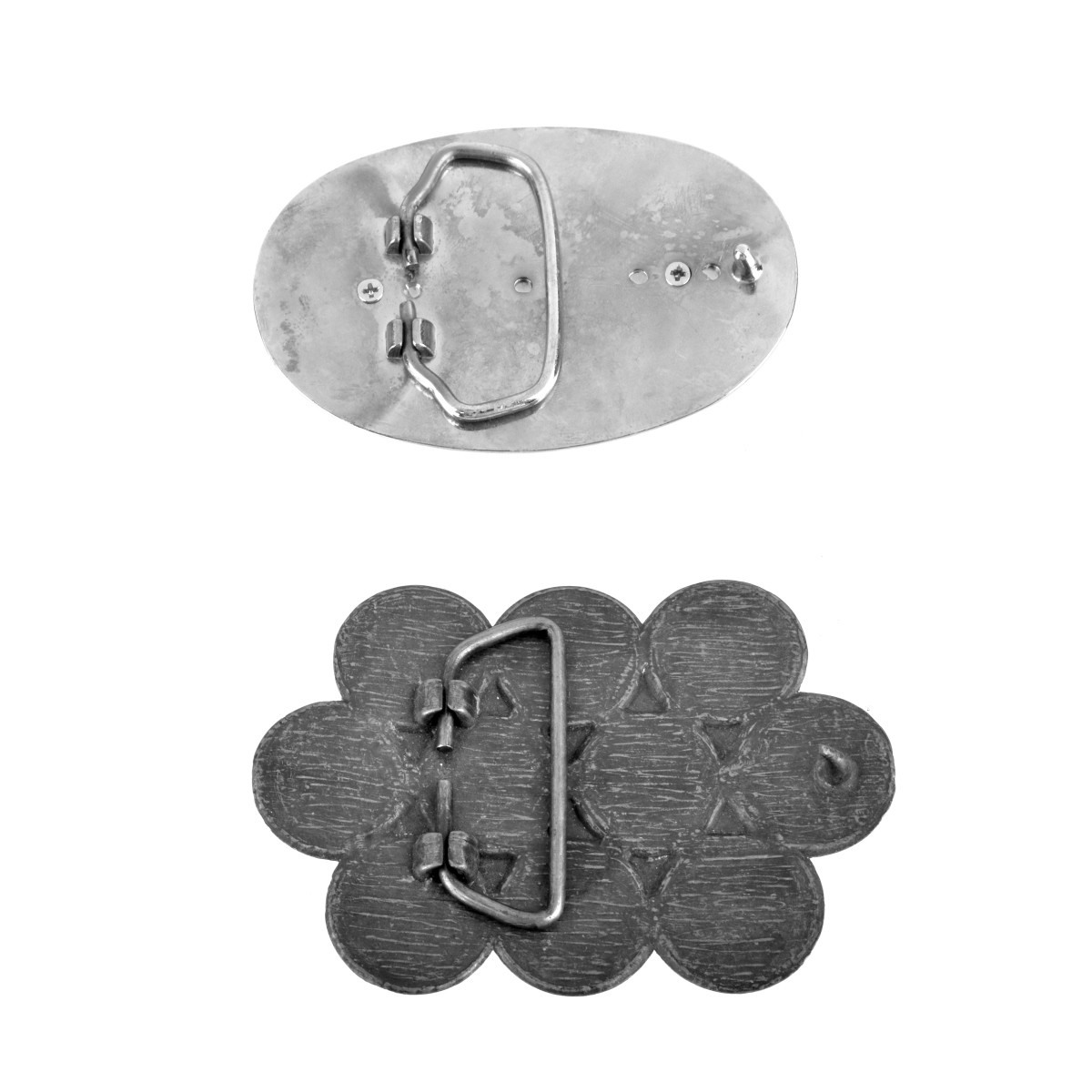 (2) Coin Mounted Belt Buckles